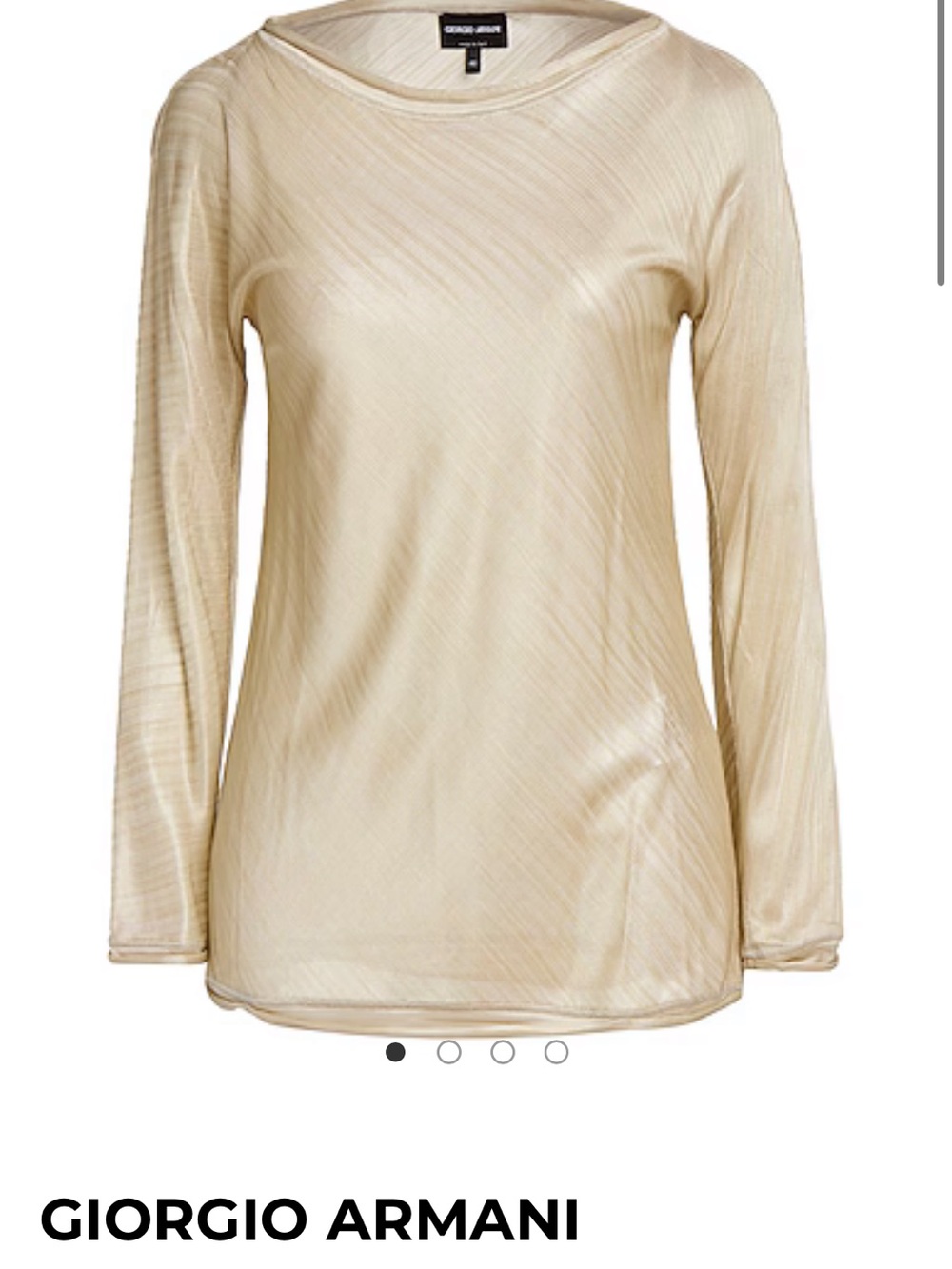 Giorgio Armani Sheer Ribbed Knit Top Camel NWT IT 46 — READ CONDITION